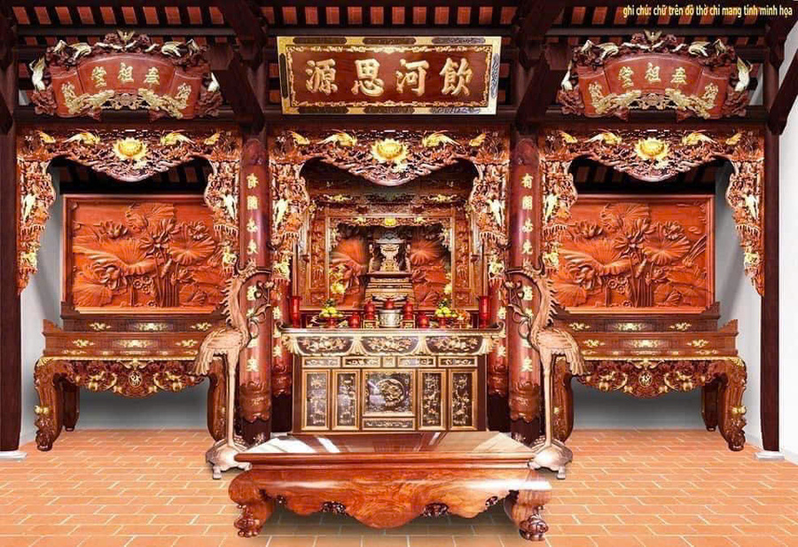 Mẫu gian thờ theo lối cổ 3 gian 020