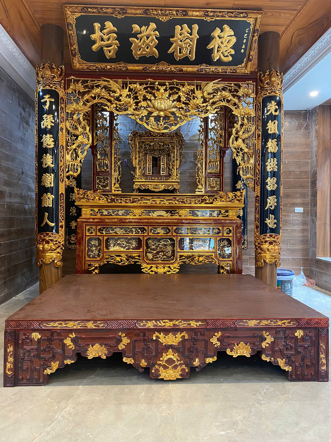 Mẫu gian thờ theo lối cổ 3 gian 004